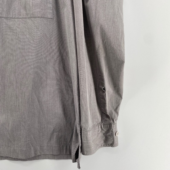 Quick Reflex Shirt Men Size Large Grey Made in Korea Long Sleeve Full Button - Picture 4 of 13